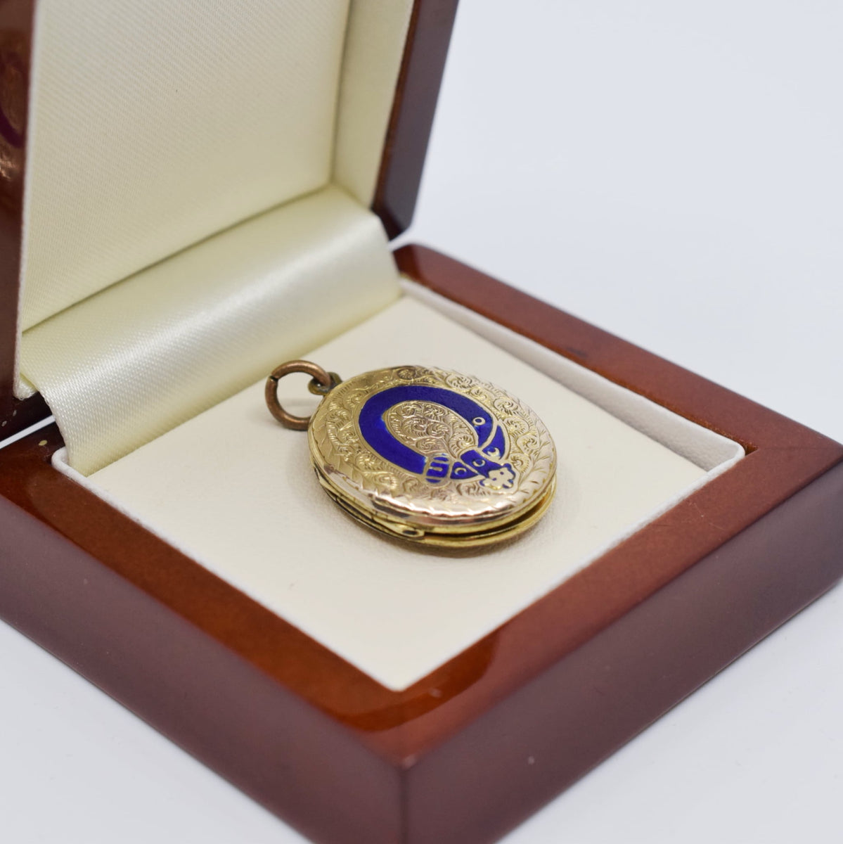 Blue online enamel locket