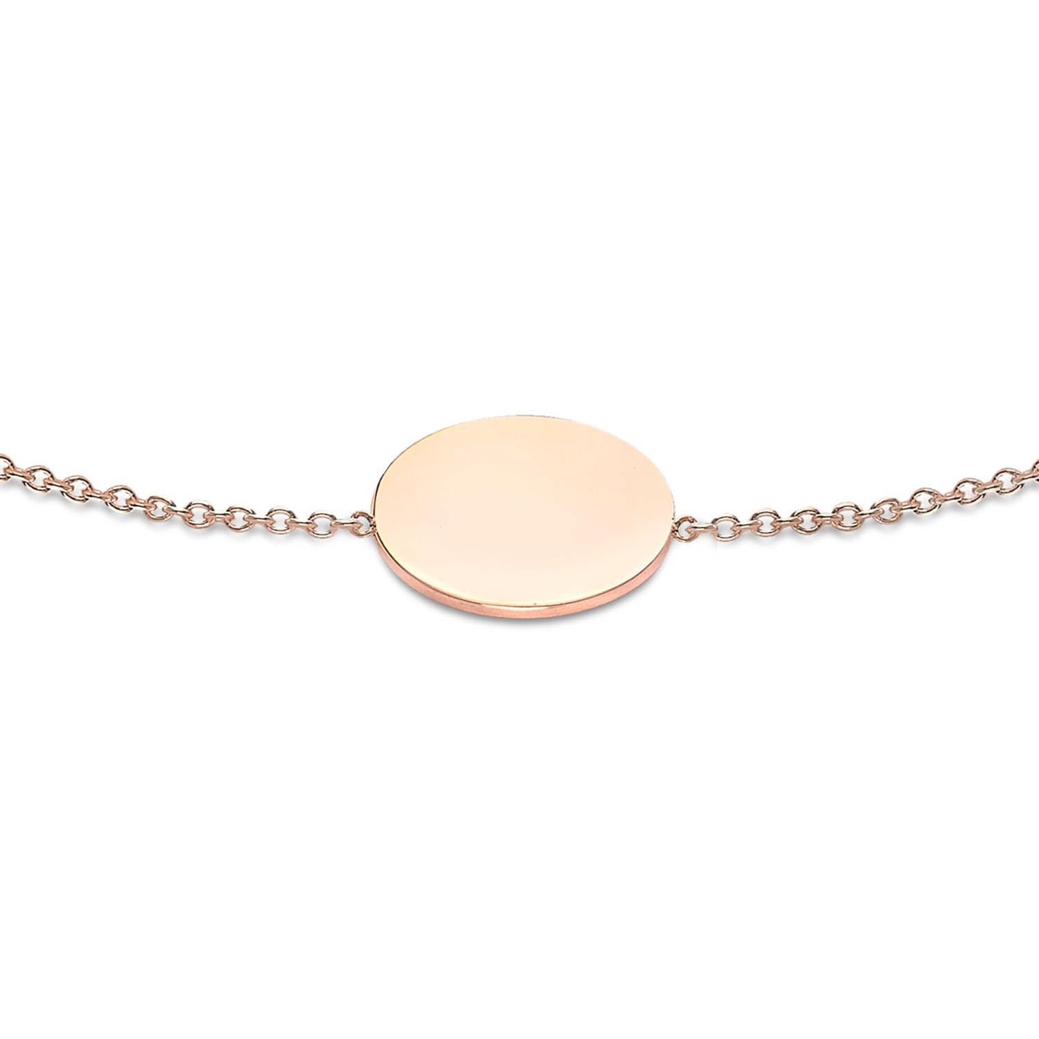 9ct Rose Gold 10mm Disc Adjustable Bracelet 18cm-19cm - Regarde Jewellers