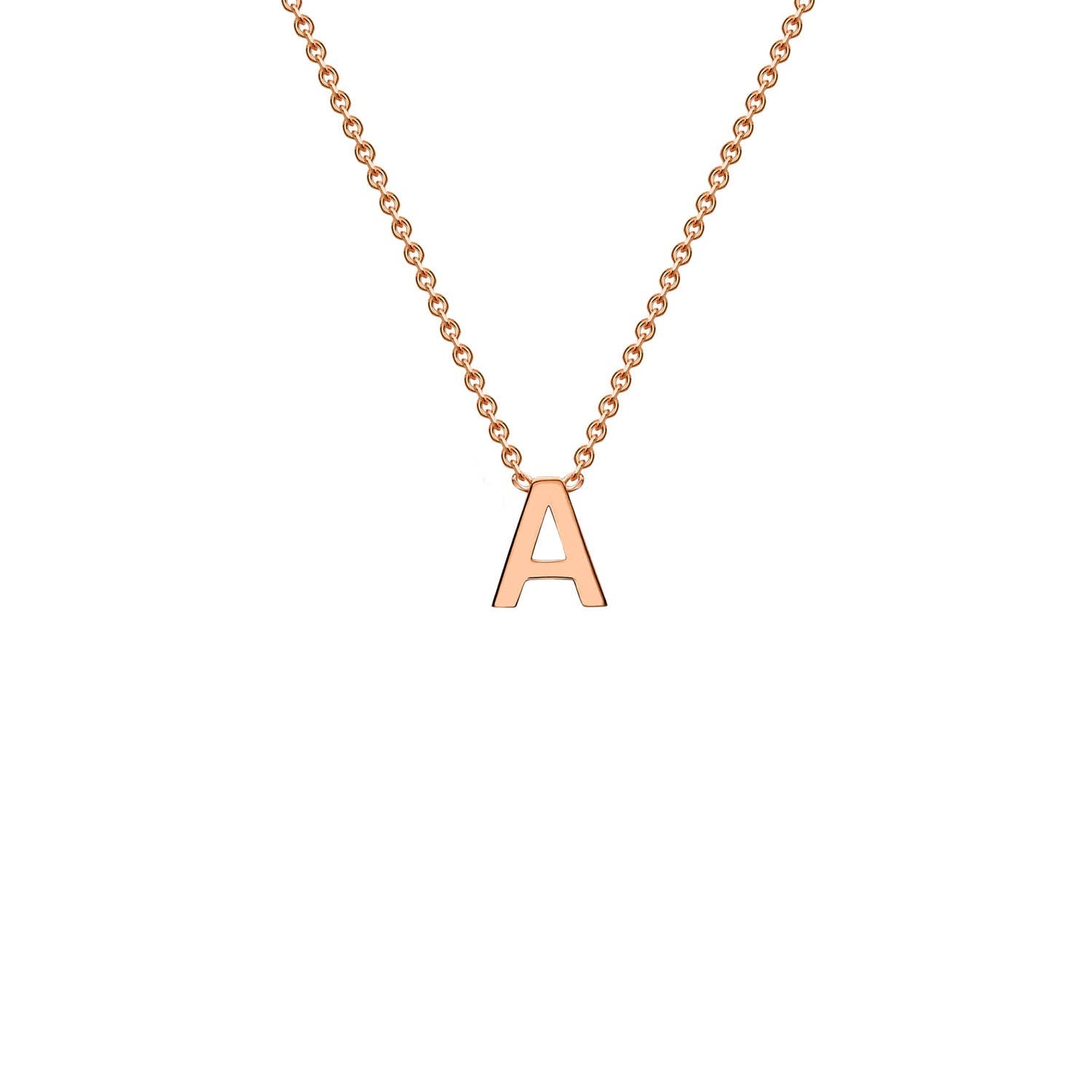 9ct Rose Gold 'A' Initial Adjustable Letter Necklace 38/43cm - Regarde Jewellers