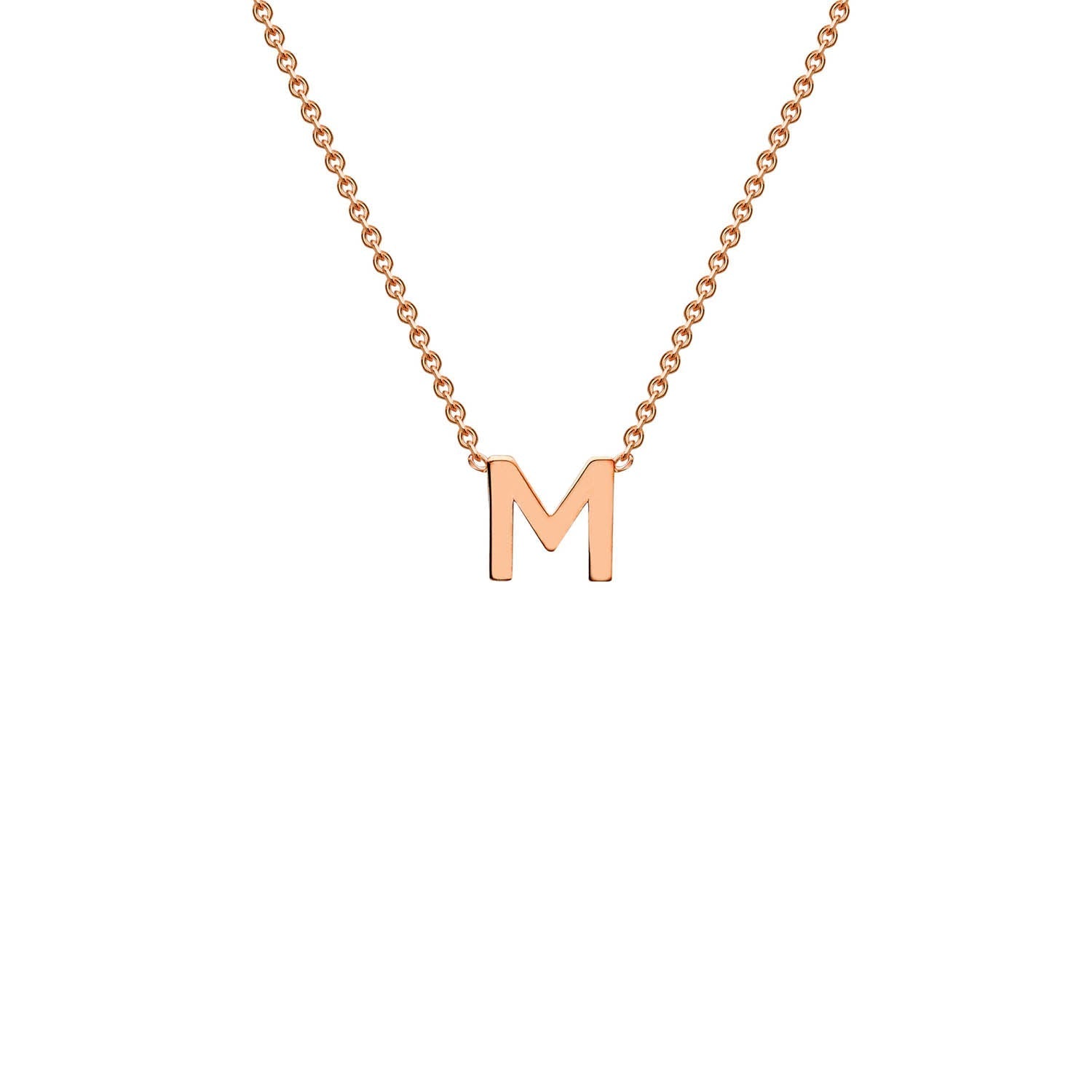 9ct Rose Gold 'M' Initial Adjustable Letter Necklace 38/43cm - Regarde Jewellers