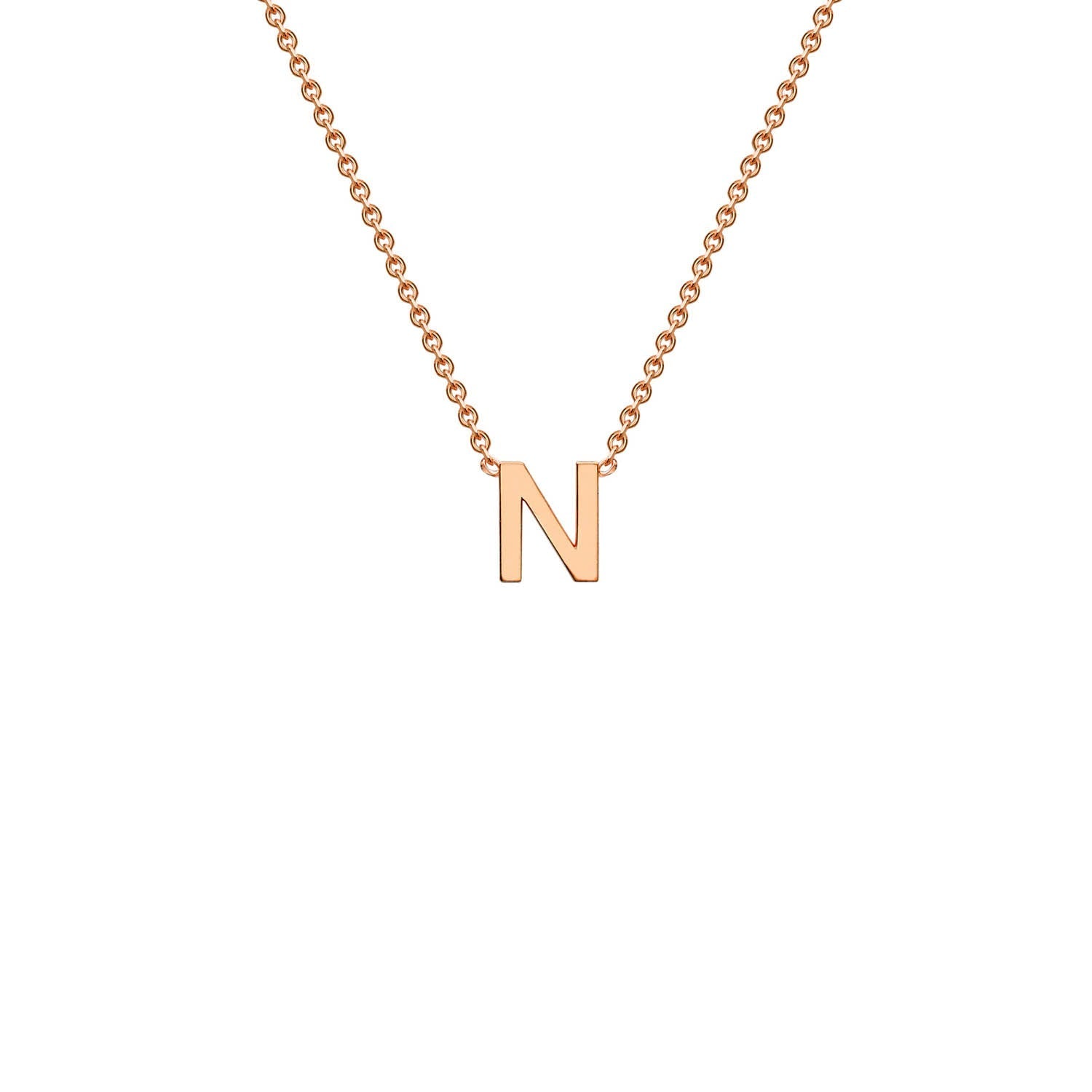 9ct Rose Gold 'N' Initial Adjustable Letter Necklace 38/43cm - Regarde Jewellers
