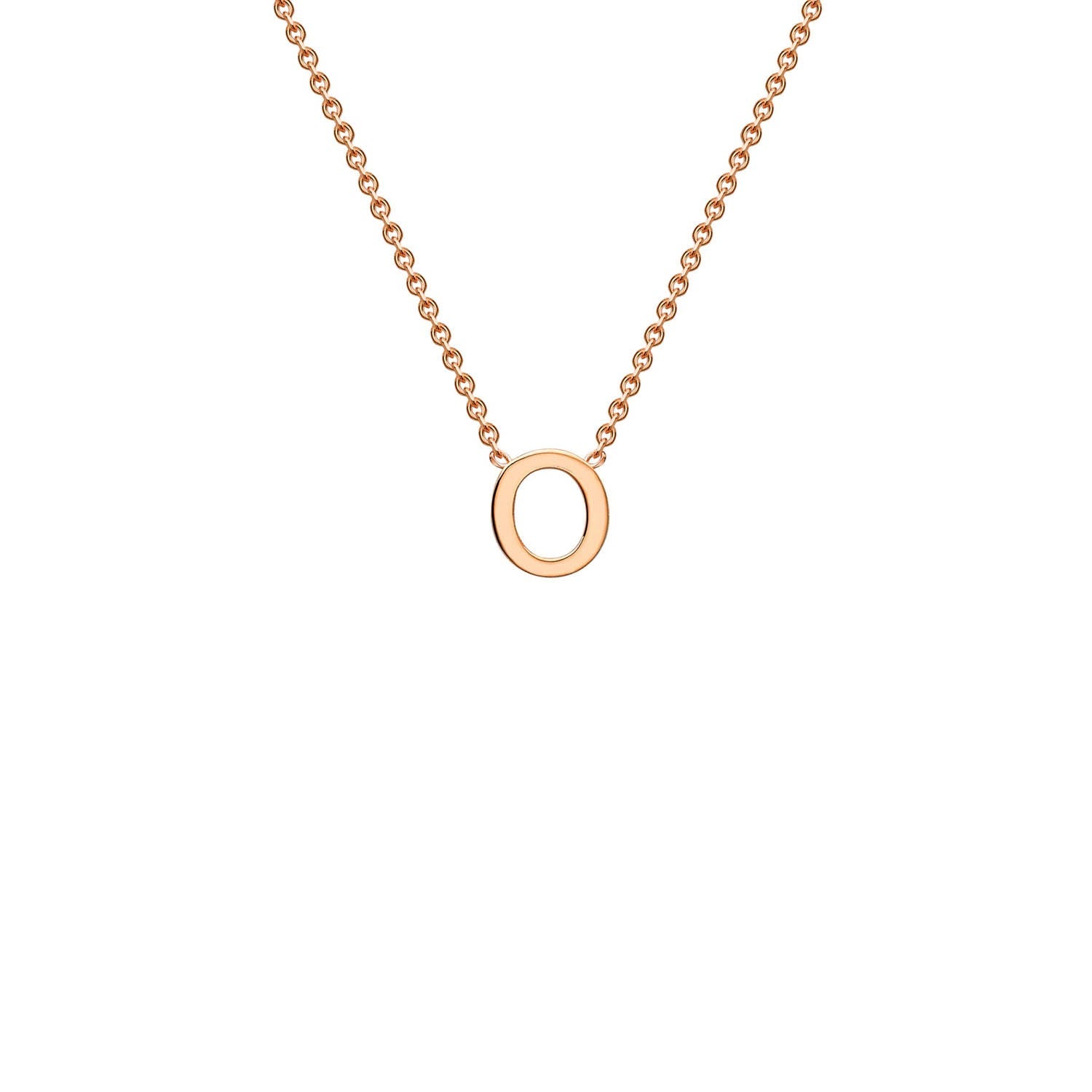 9ct Rose Gold 'O' Initial Adjustable Letter Necklace 38/43cm - Regarde Jewellers