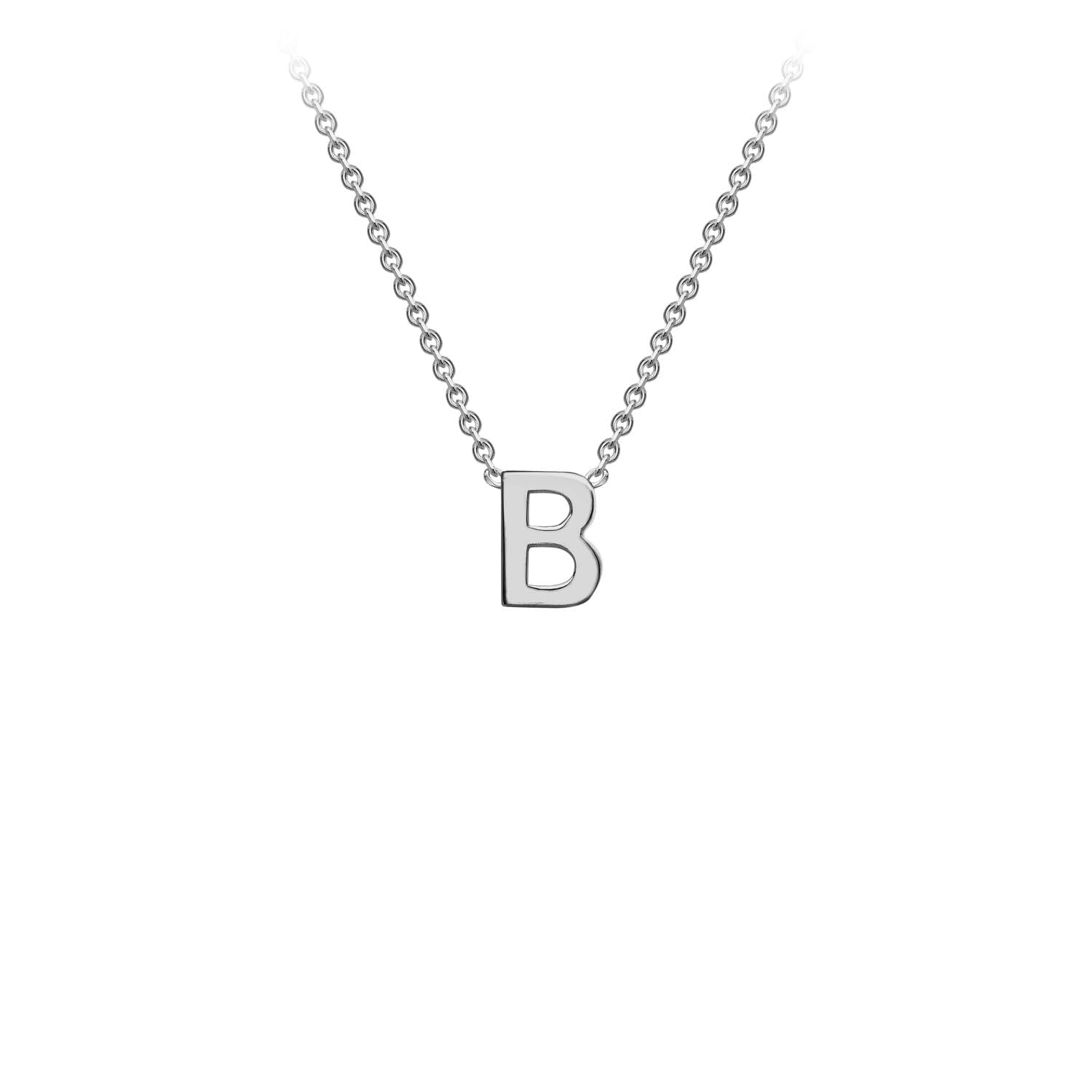 9ct White Gold 'B' Initial Adjustable Letter Necklace 38/43cm - Regarde Jewellers