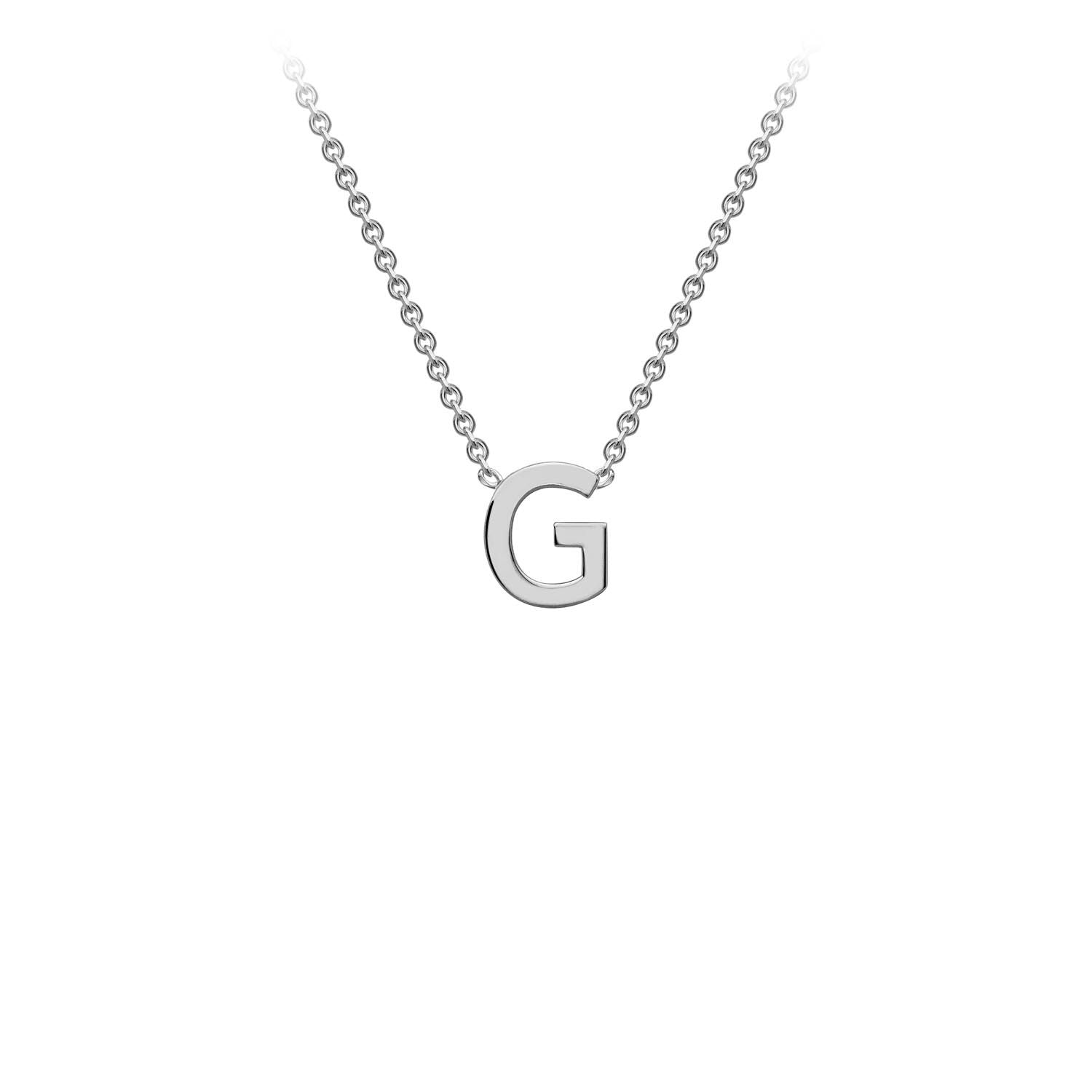 9ct White Gold 'G' Initial Adjustable Letter Necklace 38/43cm - Regarde Jewellers
