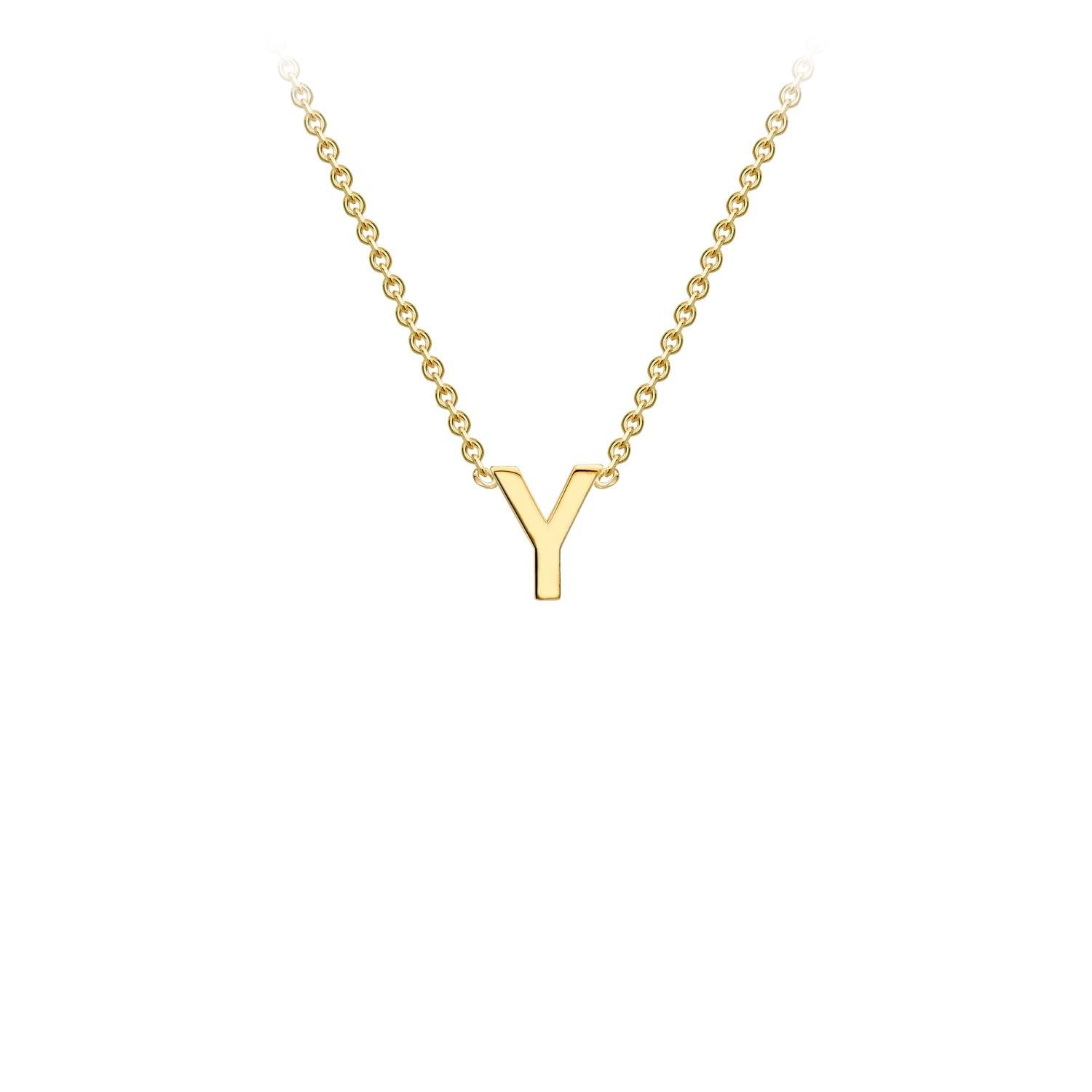 9K Yellow Gold 'Y' Initial Adjustable Necklace 38cm/43cm Australia