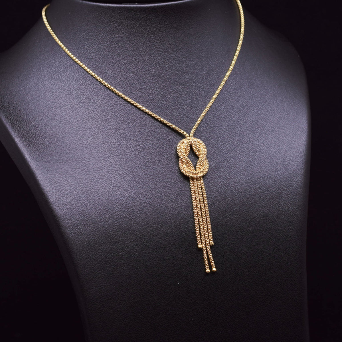 Vintage 9ct Gold Italian Love Knot Necklace Regarde Jewellers