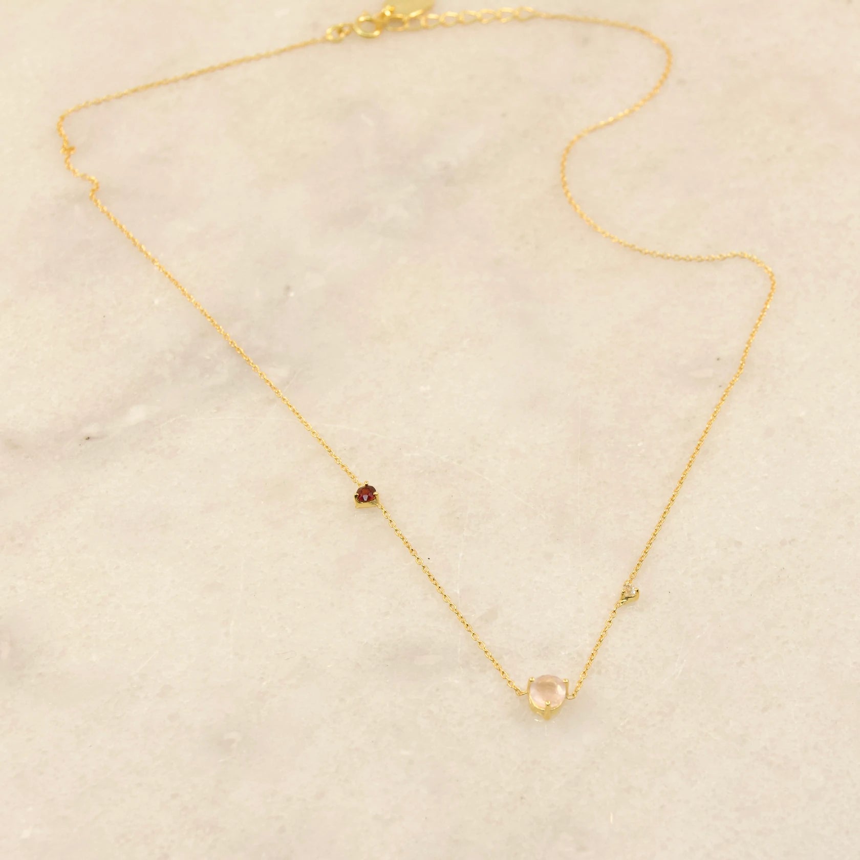 All that Glitters Rose Quartz and Garnet Necklace - Regarde Jewellers