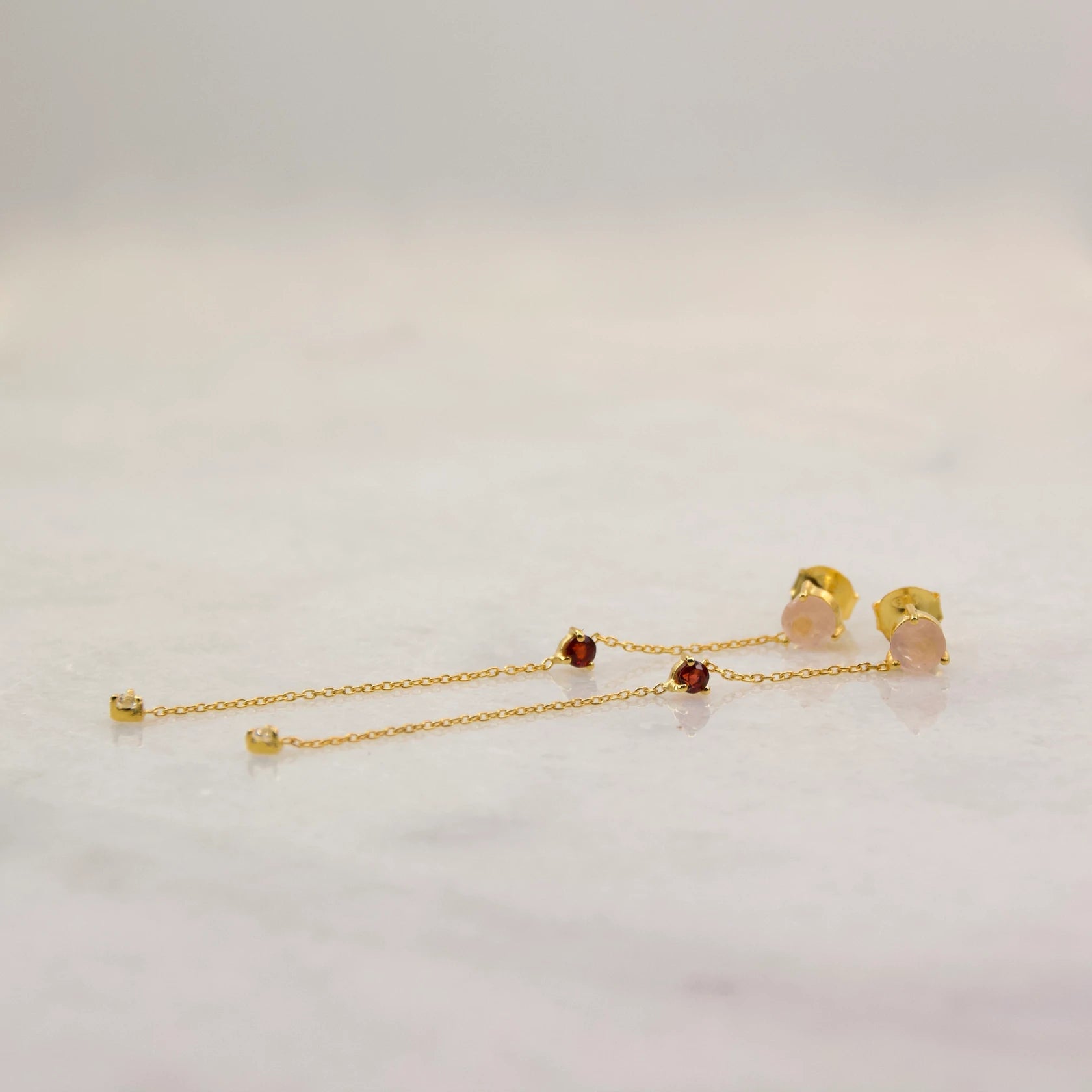 All that Glitters Rose Quartz Earrings - Regarde Jewellers