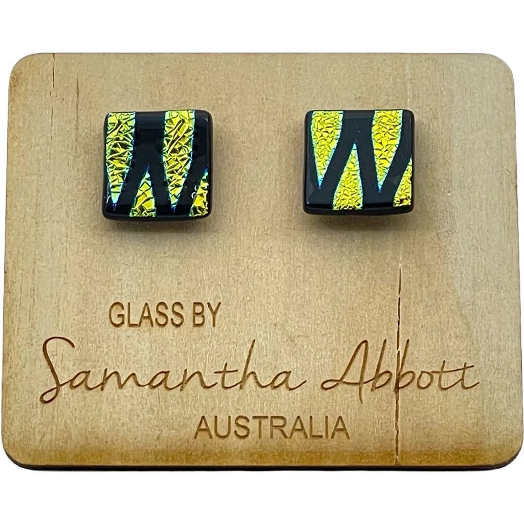 Yellow and Black Stud Earrings - Regarde Jewellers