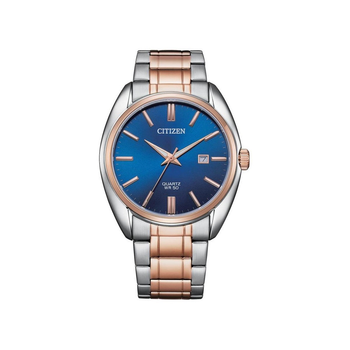 Citizen BI5104-57L two tone blue dial quartz mens watch front view