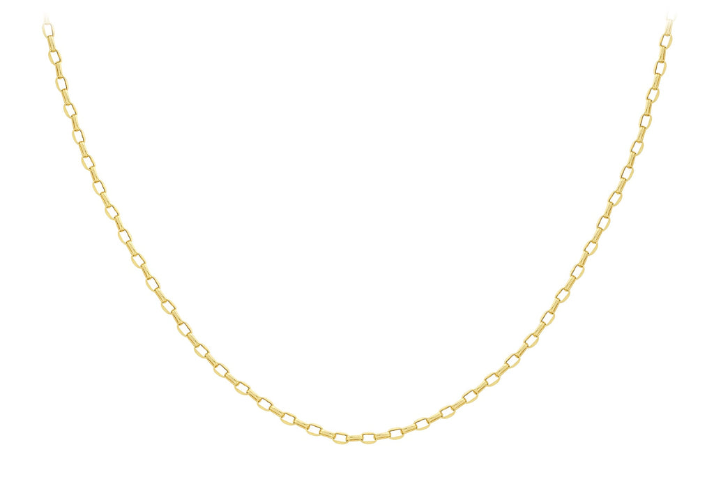 9K Yellow Gold Oval Belcher Necklace 50cm