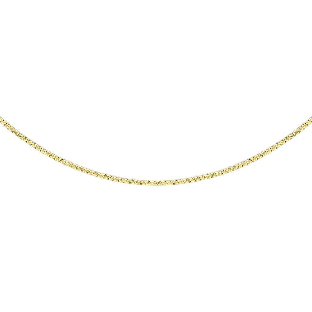 9K Yellow Gold 22 Diamond Cut Box Chain 40cm