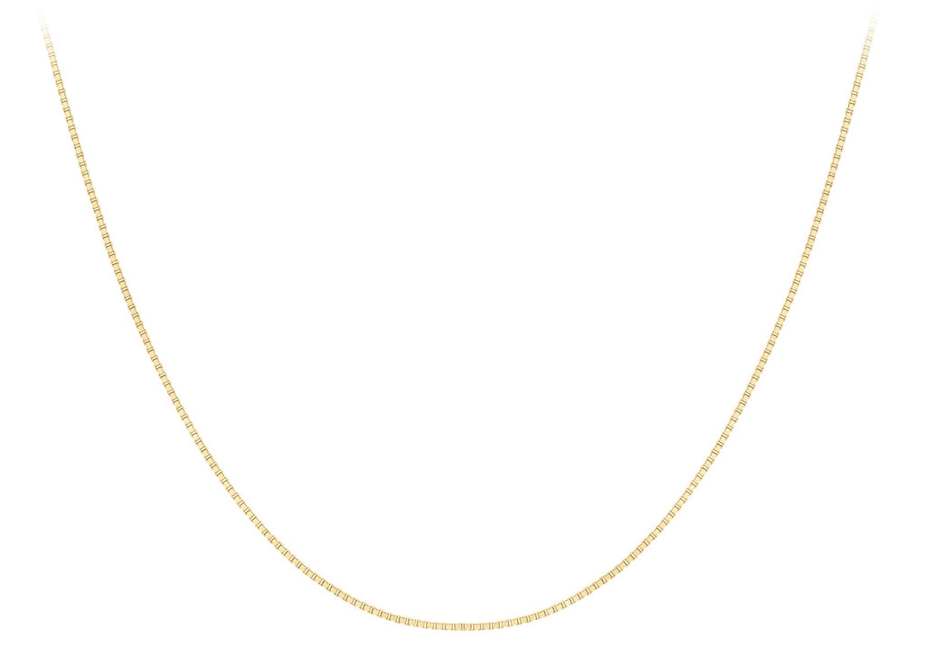 9K Yellow Gold Solid Venetian Box Chain 45-50cm