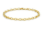 9K Yellow Gold Oval Belcher Bracelet 19cm