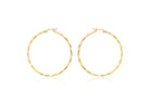9K Yellow Gold Diamond Cut Hoop Earrings 42mm