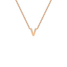 9ct Rose Gold 'V' Initial Adjustable Letter Necklace 38/43cm - Regarde Jewellers