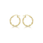 9K Yellow Gold 22.5mm Twist Hoop Creole Earrings