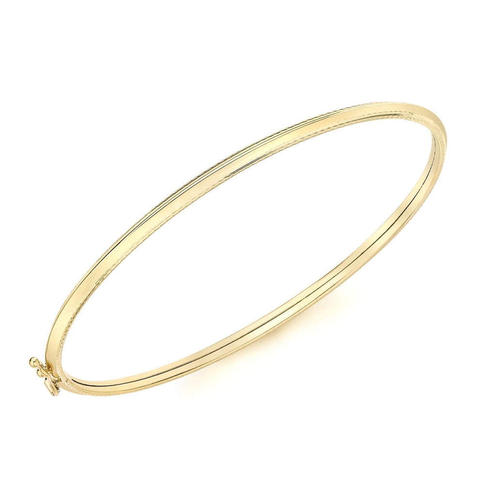 9ct Yellow Gold 6mm Patterned-Edge Bangle - Regarde Jewellers