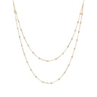 9K Yellow Gold Beaded Double Chain Necklace 48cm