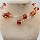 Floral Red Beaded Statement Necklace - Regarde Jewellers