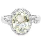 Oval Green Amethyst & White Sapphire Ring - Regarde Jewellers