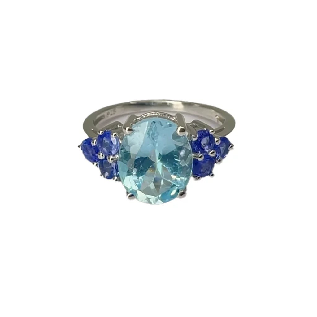 Oval Swiss Blue Topaz & Tanzanite Ring - Regarde Jewellers