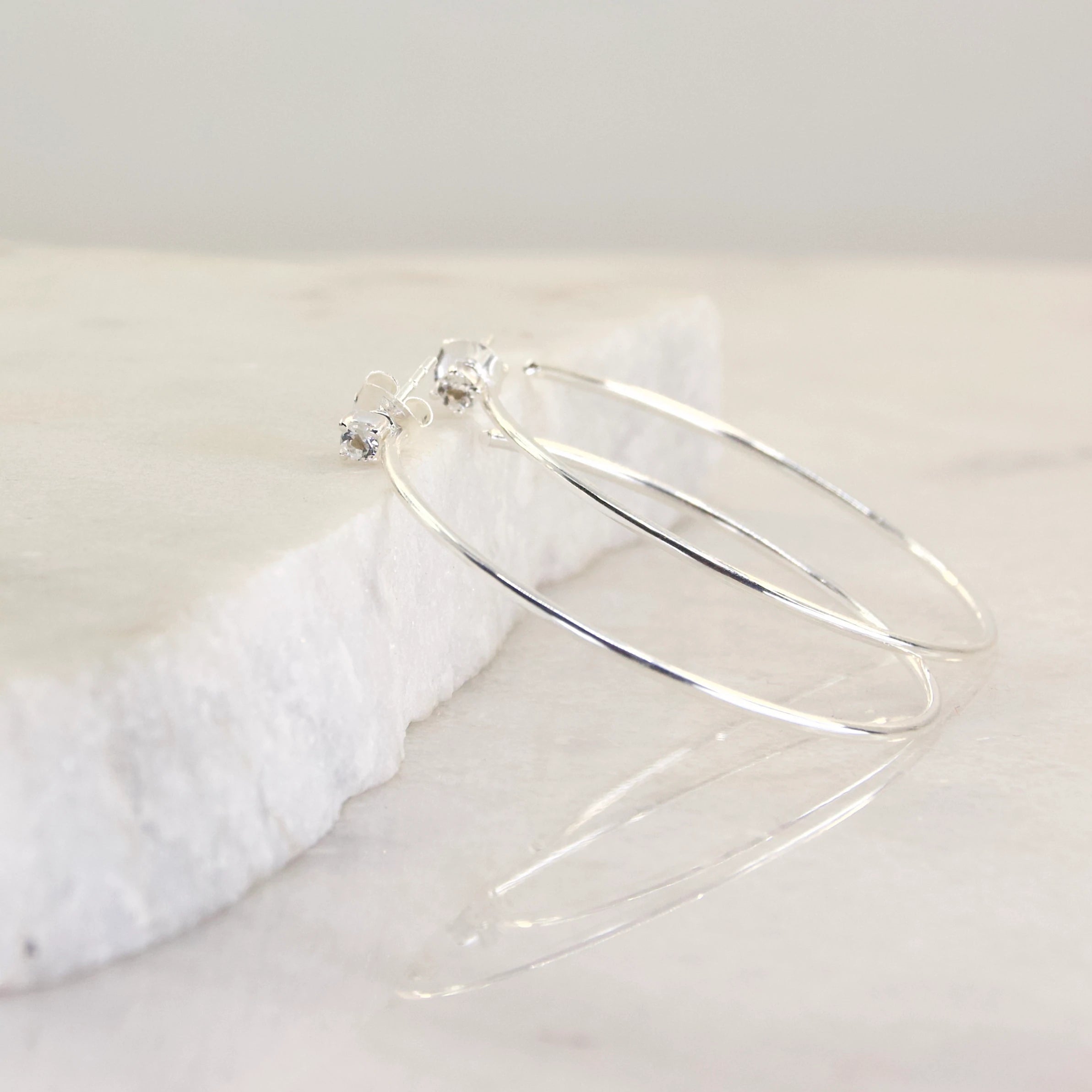 The Big Tease Silver Hoop/Stud Earrings - Regarde Jewellers